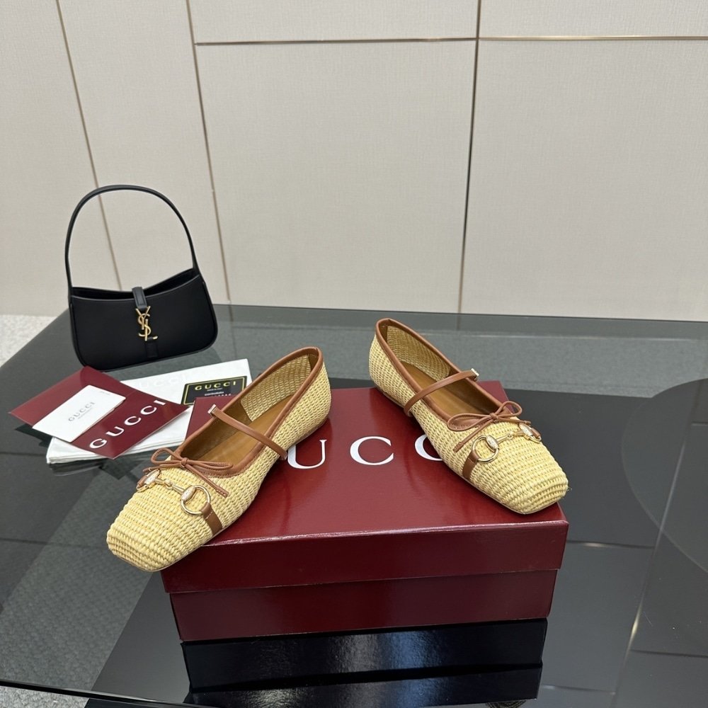 Gvc*1 Women Horsebit Ballet Flat Raffia Crochet 832427 Faemz 9542