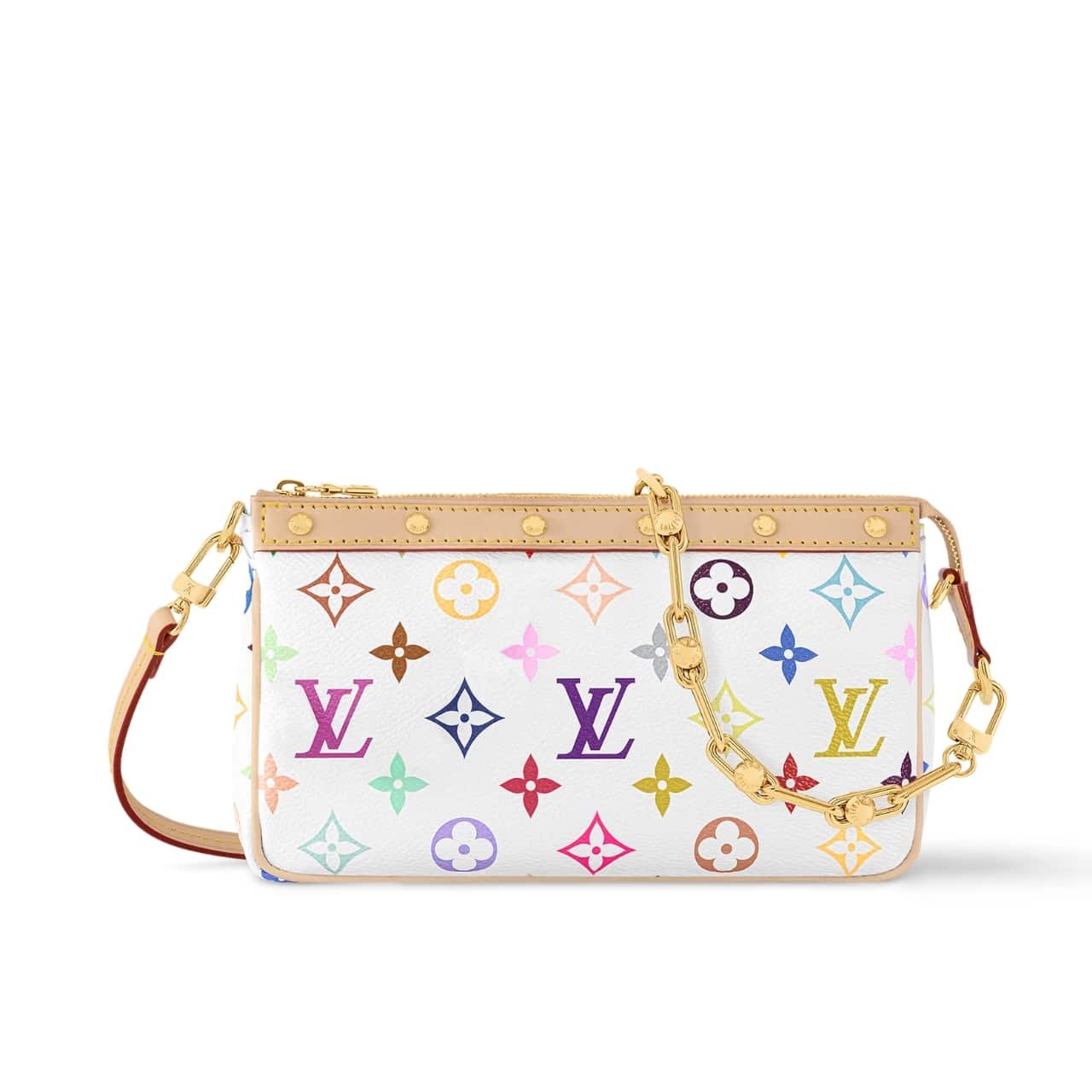 L0vis Vvtt0n X Takashi Murakami Pochette Accessories Multicolore Blanc 21Cm M13404