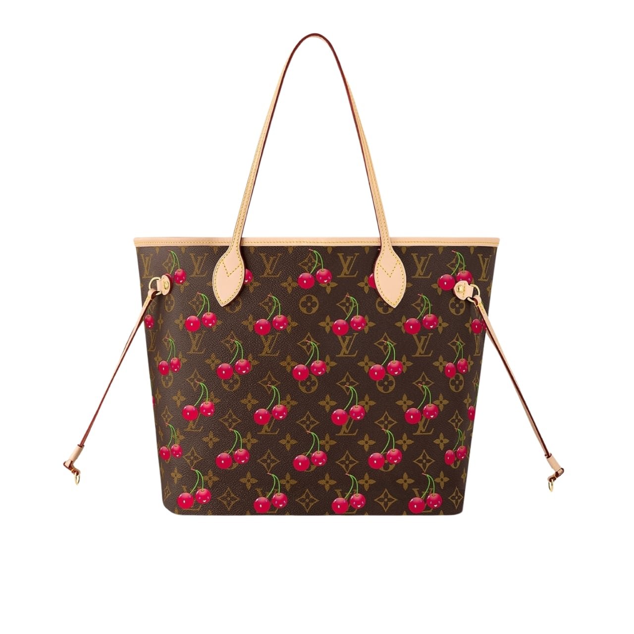 L0vis Vvtt0n X Takashi Murakami Monogram Cerise Neverfull MM Brown 31Cm M13263