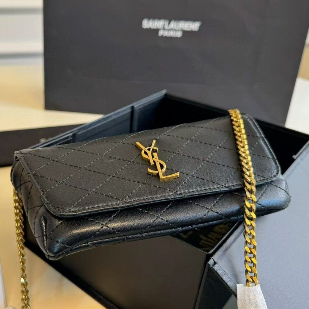 Sa1nt Lau*nt Gaby Phone Case Bag Black 19Cm
