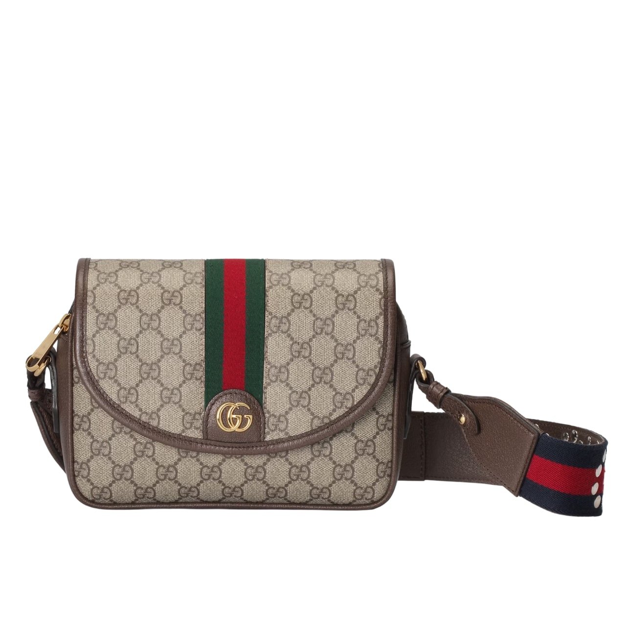 Gvc*1 Ophidia Small Shoulder Bag Beige And Dark Brown 23Cm 722117 Faax3 9789