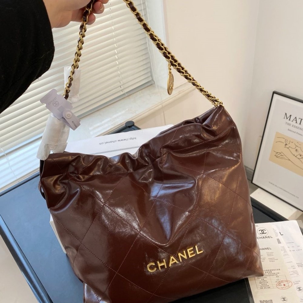 Ch**el 22 Large Handbag Dark Brown 42Cm As3261 B19059 U1115