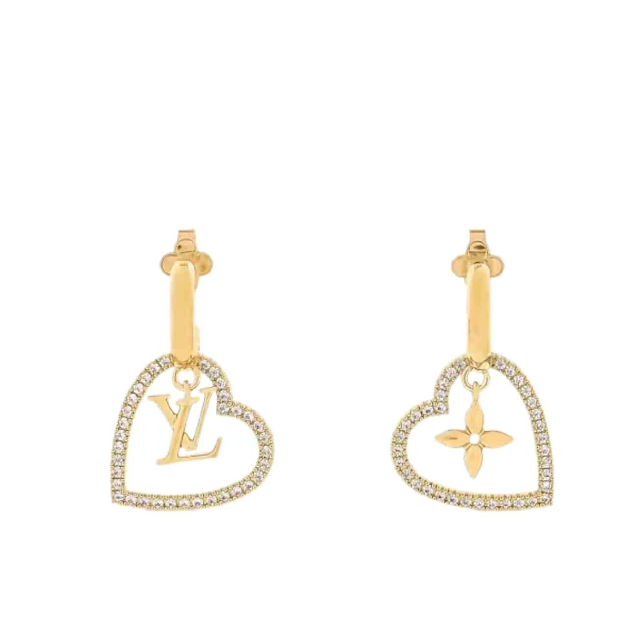 L0vis Vvtt0n Heart Earrings White M02308