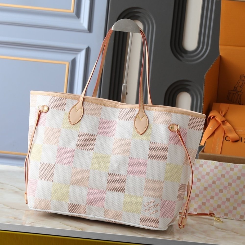 L0vis Vvtt0n Neverfull Mm Damier Canvas Peach 31Cm N40668