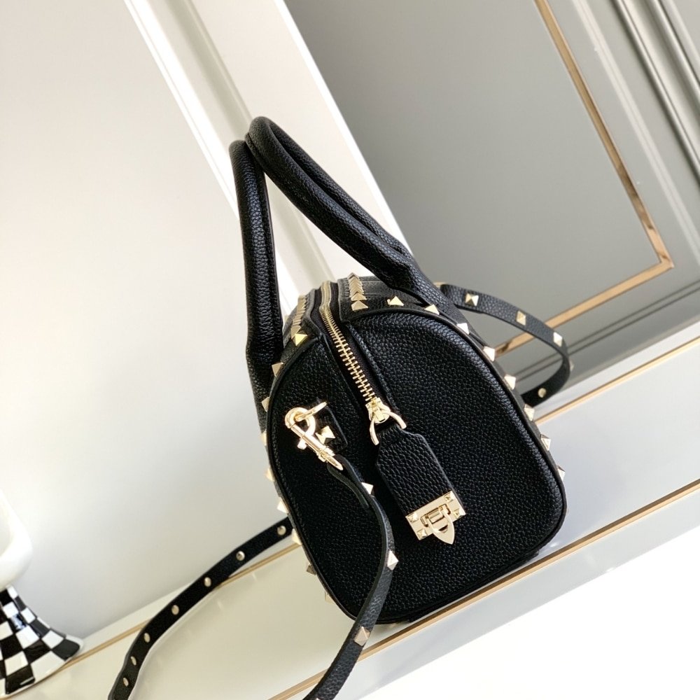 Va1e*ntin0 Caravani Bolsas Rockstud Granato Black 24Cm