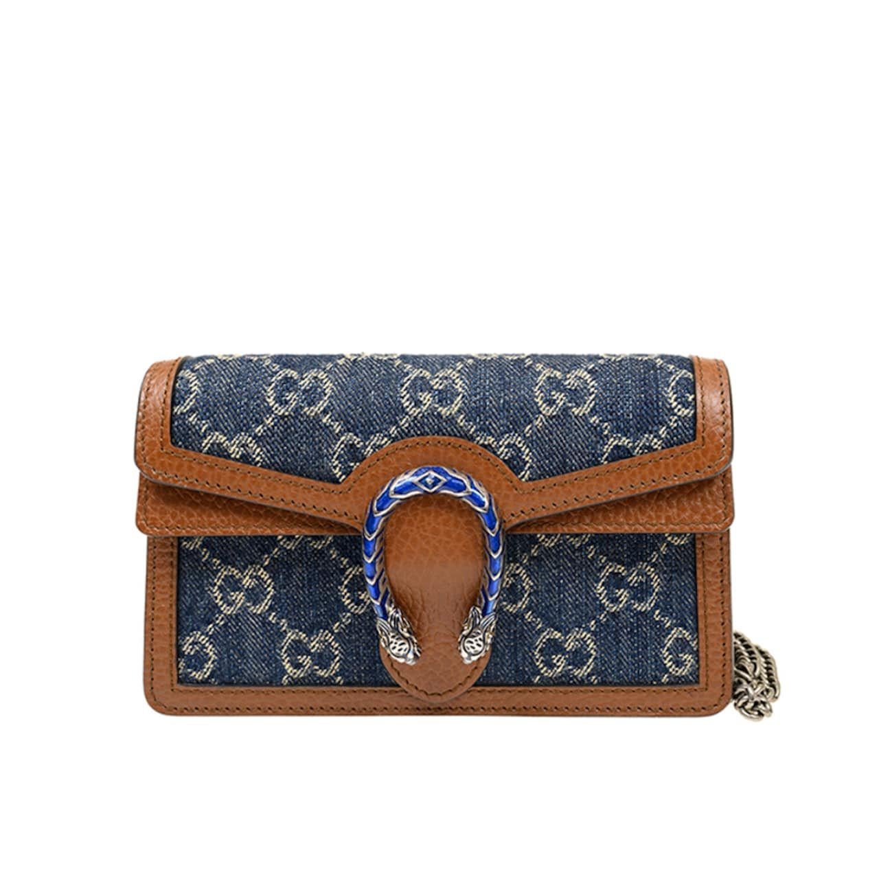 Gvc*1 Dionysus S*per Mini Denim Dark Blue And Brown 16Cm 476432 2KQFN 4483