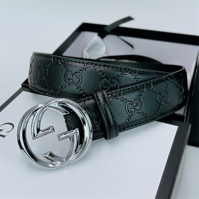 Gvc*1 Signature Leather Belt Black 411924 Cwc1N 1000