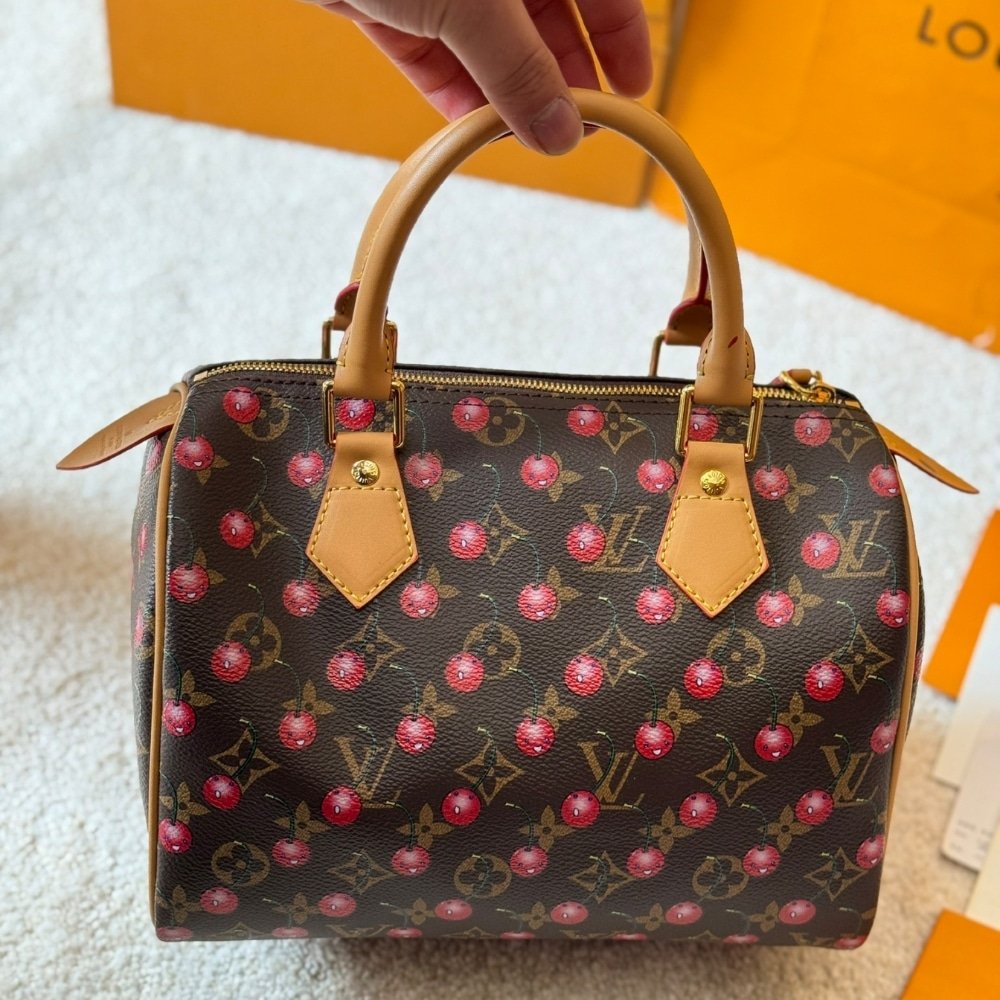 L0vis Vvtt0n X Takashi Murakami Monogram Cerise Speedy 25 Gold Hardware Brown 25Cm