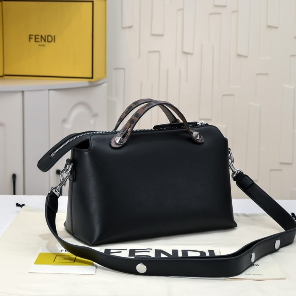 F**di Women By The Way Regular Leather Boston Bag Black 28Cm