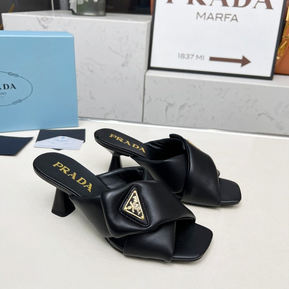 Pra*a Padded Nappa Sandals Black 1Xx754 2Dl8 F0002 F 065