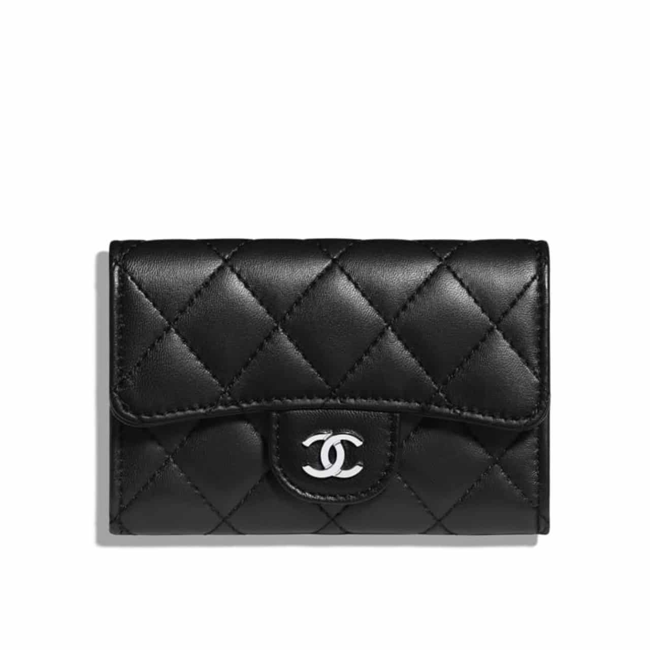 Ch**el Classic Card Holder Quilted With Silver Hardware Black 11Cm Ap0214 Y01480 C3906