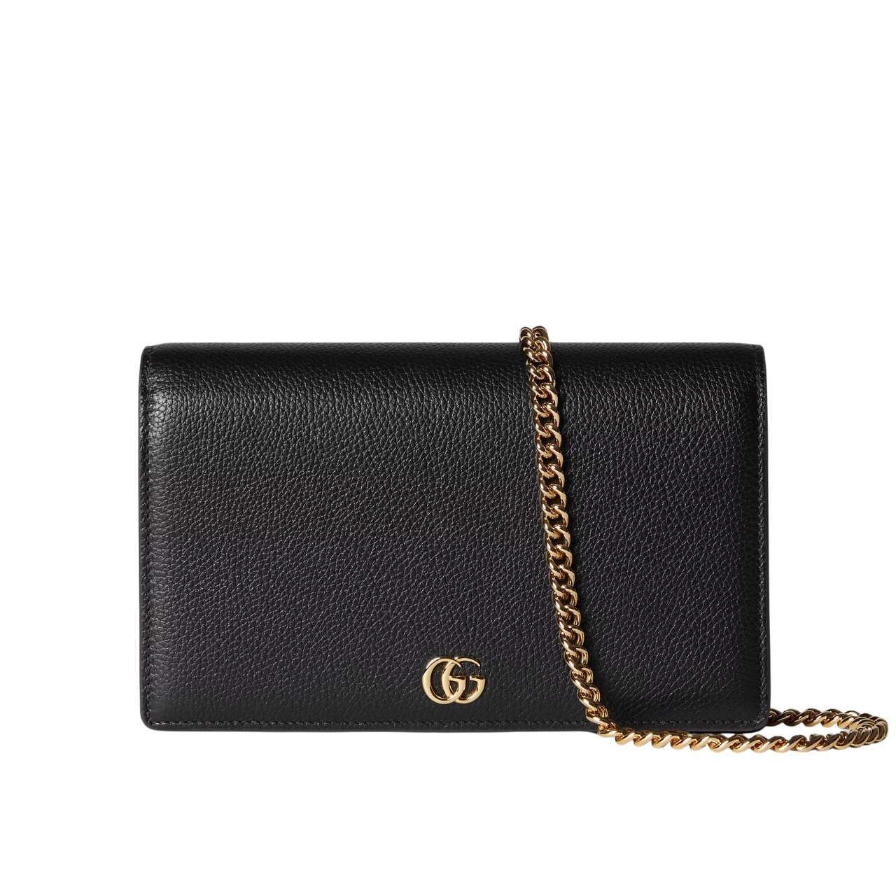 Gvc*1 Gg Marmont Wallet On Chain Black And Red Leather 20Cm 497985 Aae5F 1062