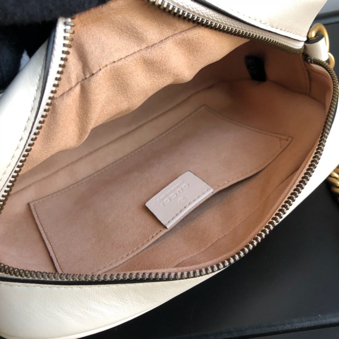 Gvc*1 Gg Marmont Small Camera Bag White 24Cm 447632 Dtd1T 9022