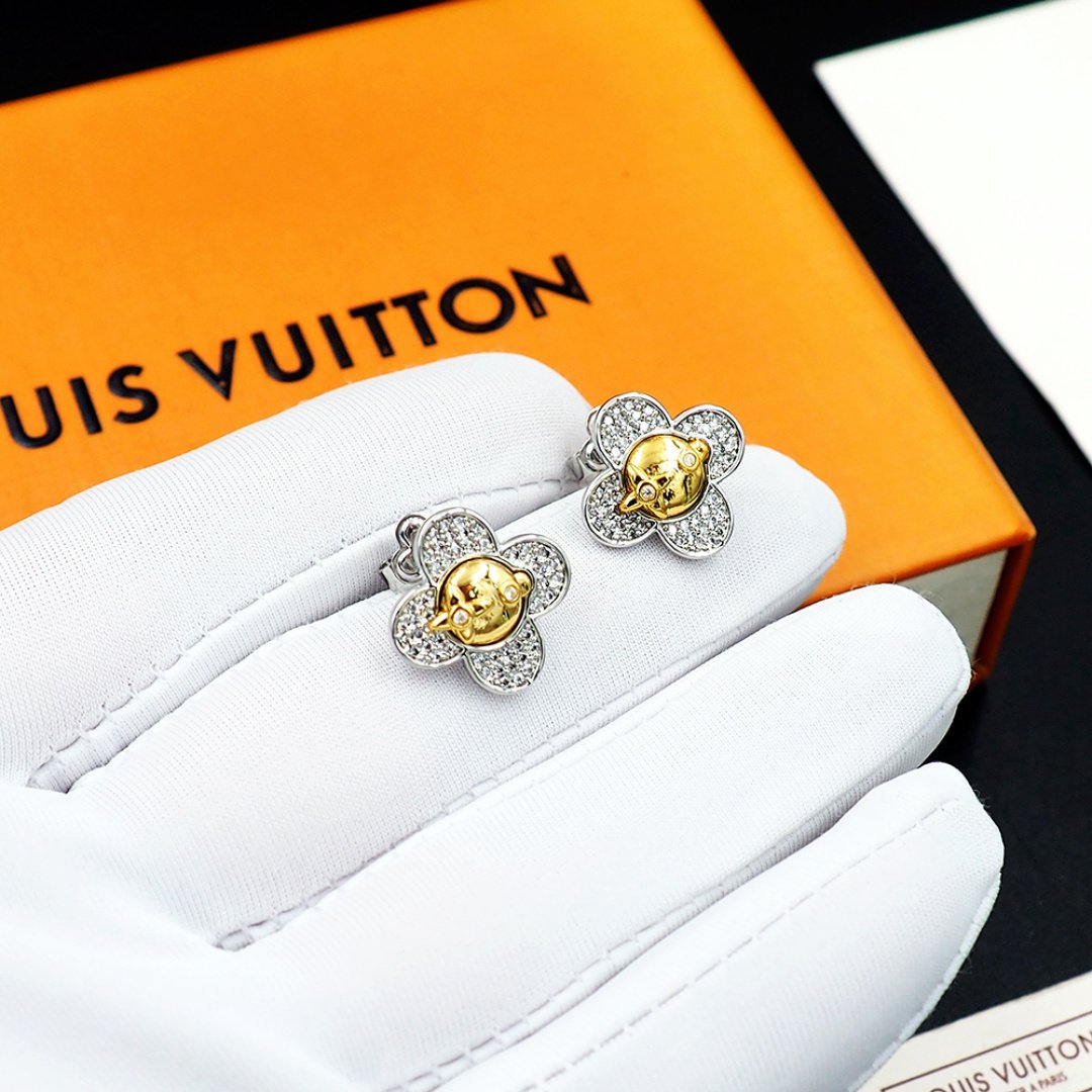 L0vis Vvtt0n Vivienne Earrings White And Yellow Gold Q16742