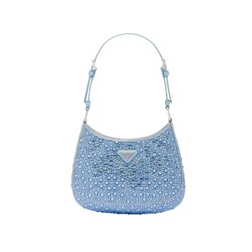 Pra*a Cleo Satin Bag With Crystals Blue 1Bc169 2Awl F0076 V Hoo