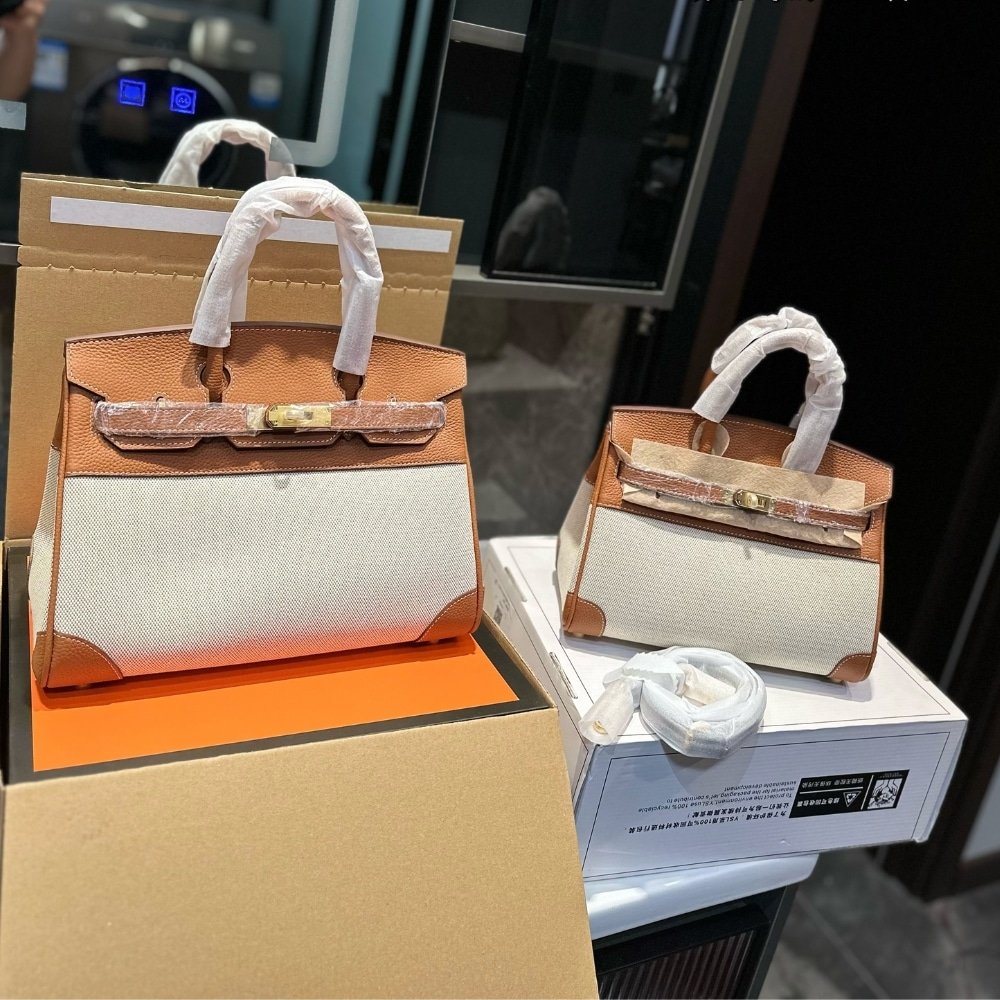 H**me5 Birkin 25 Toile H Brown 25Cm