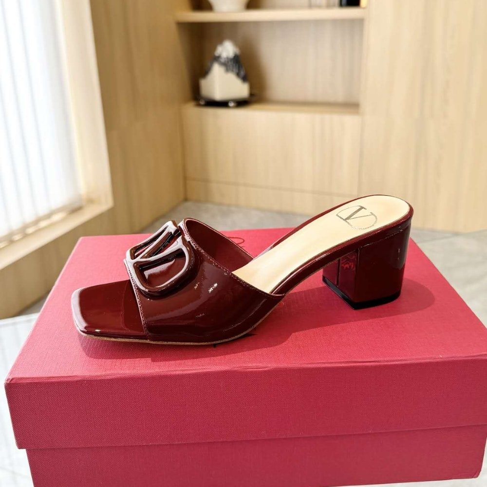 Va1e*ntin0 Vlogo Signature Slide Sandal Burgundy
