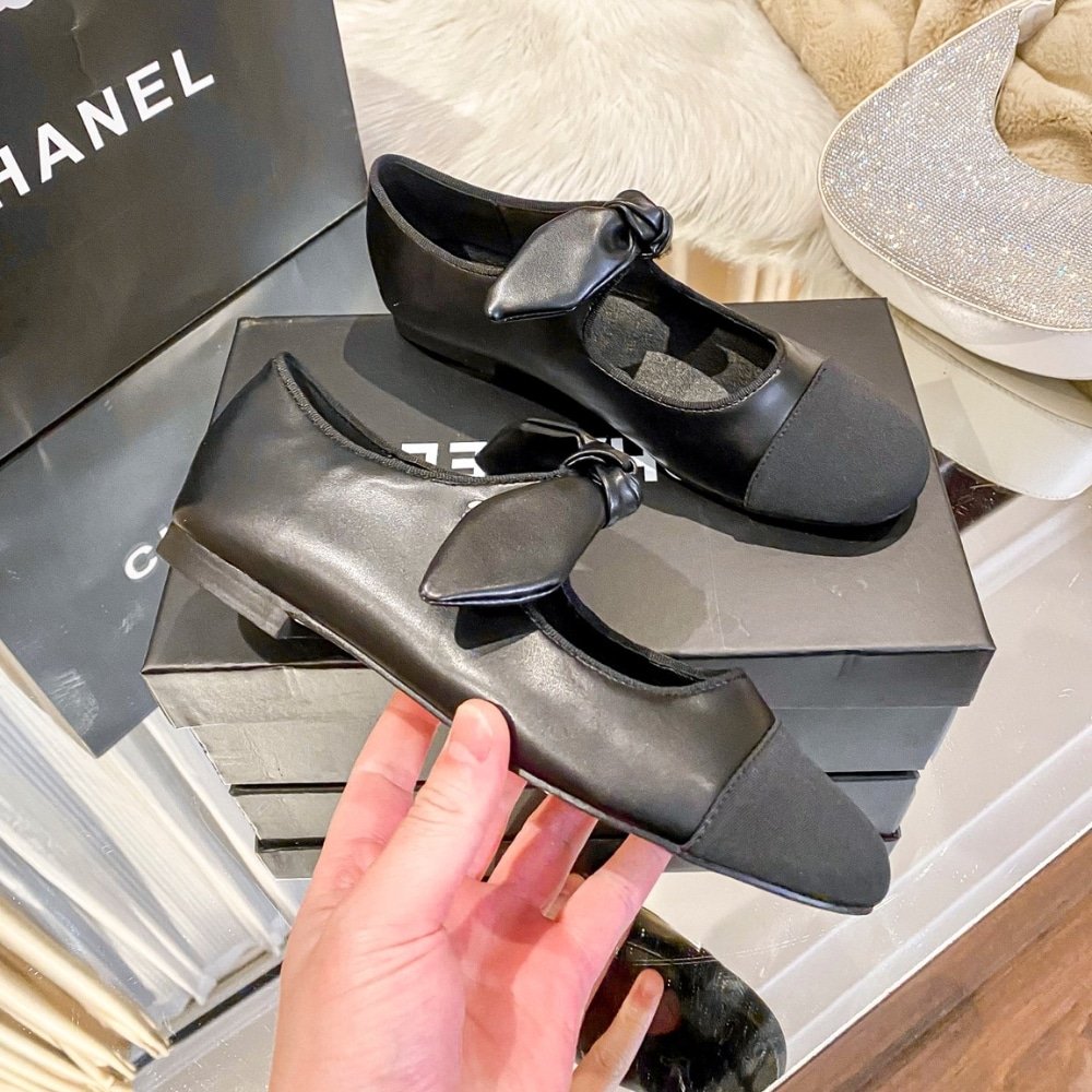 Ch**el Mary Janes Shoes All Black