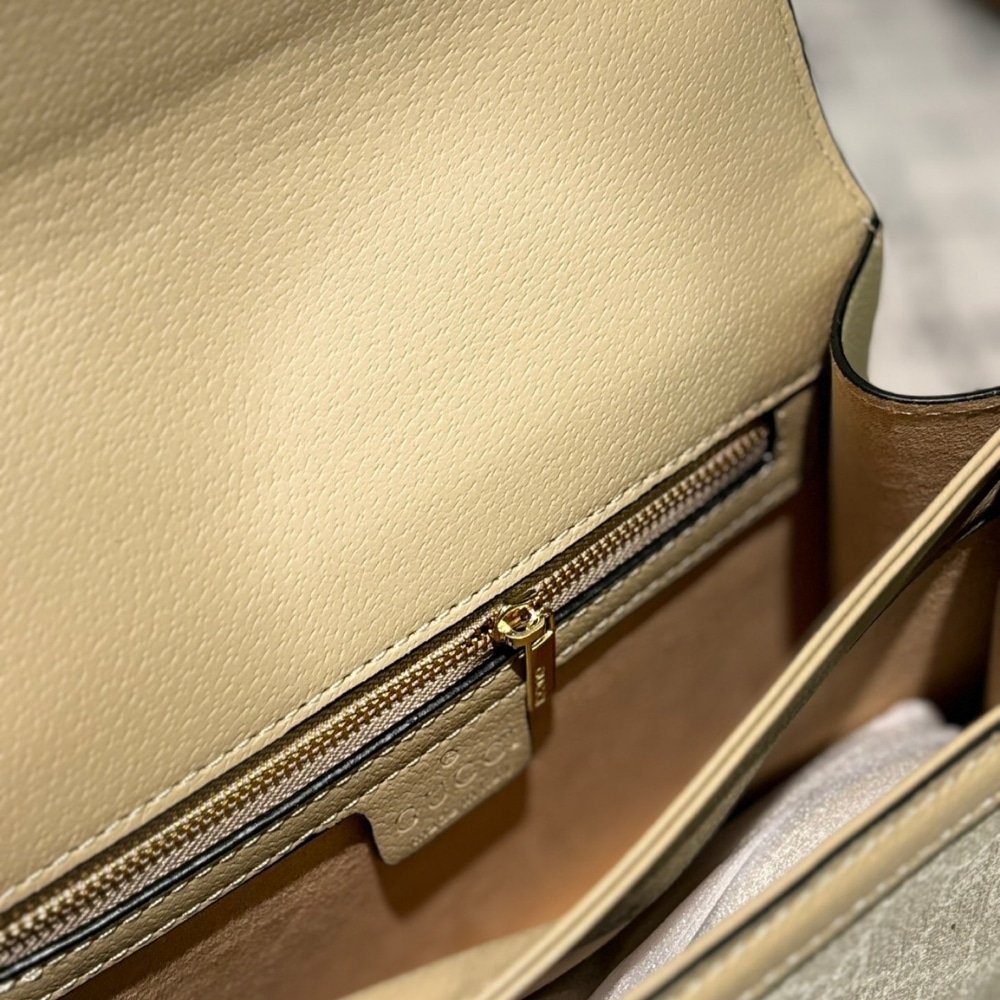 Gvc*1 Ophidia Small Top Handle Bag Beige 25Cm 651055 Uulag 9682
