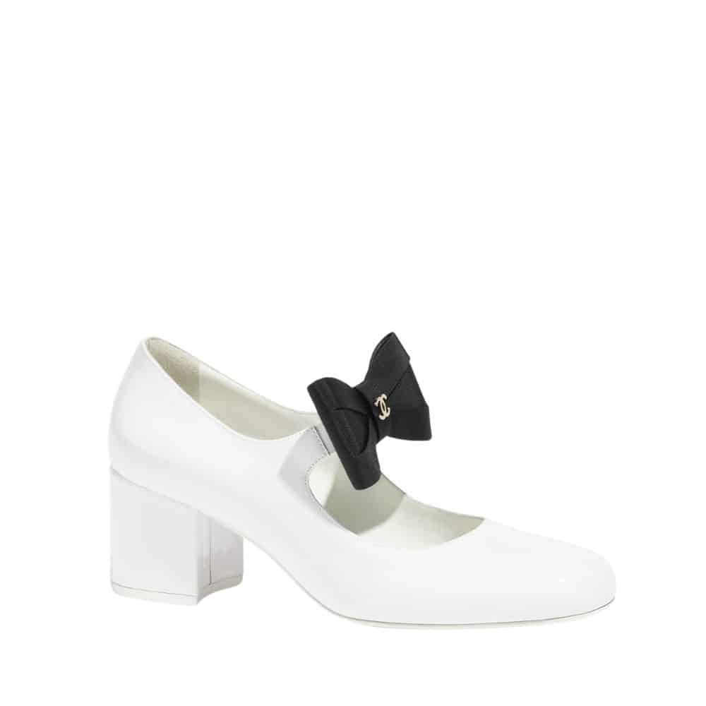 Ch**el Mary Janes White And Black G45356 B15113 Nt688