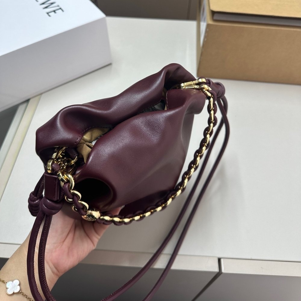 L0ew* Mini Flamenco Purse In Mellow Nappa Dark Burgundy 23Cm A914Cbpx03 7240