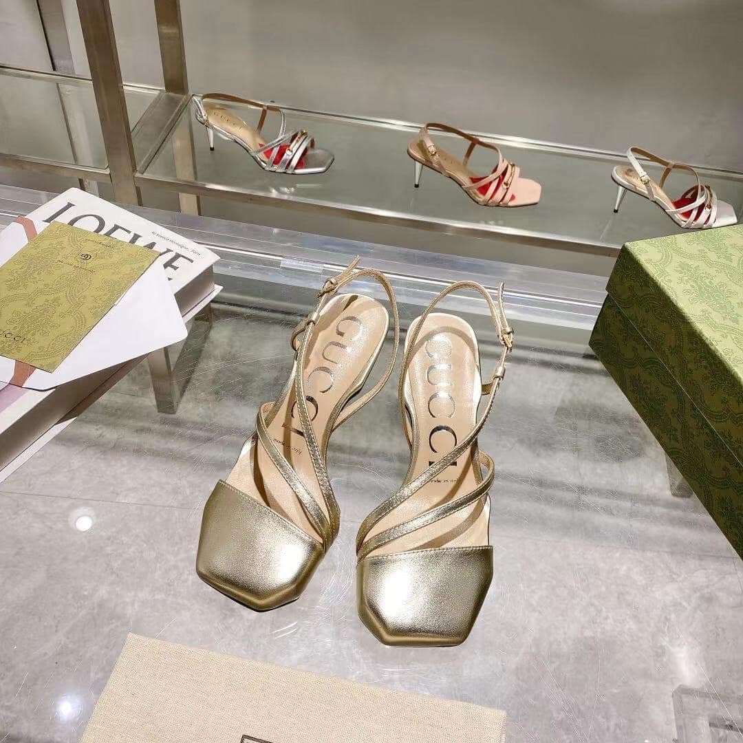 Gvc*1 Gold Metallic Mid Heel