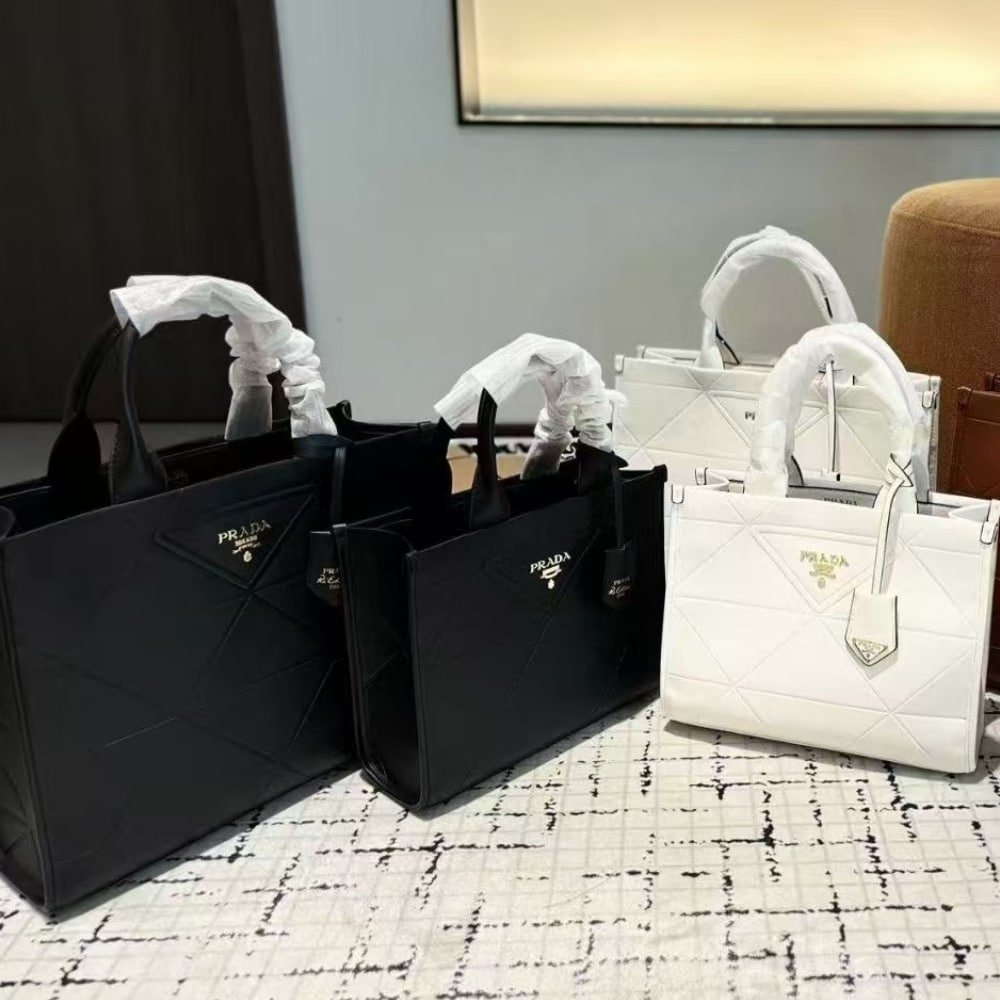 Pra*a Small Symbole Bag With Topstitching Black 28Cm 1Ba379 Ask F0002 V Oco