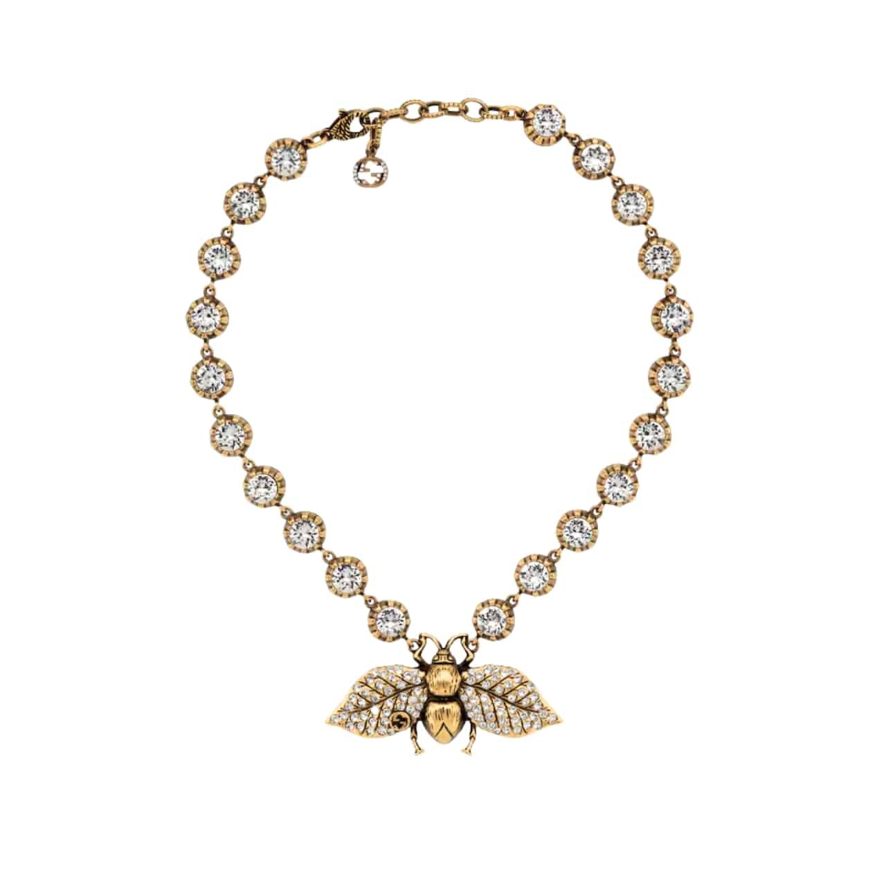 Gvc*1 Bee Necklace With Crystals In Gold ‎629989 J1D50 8062