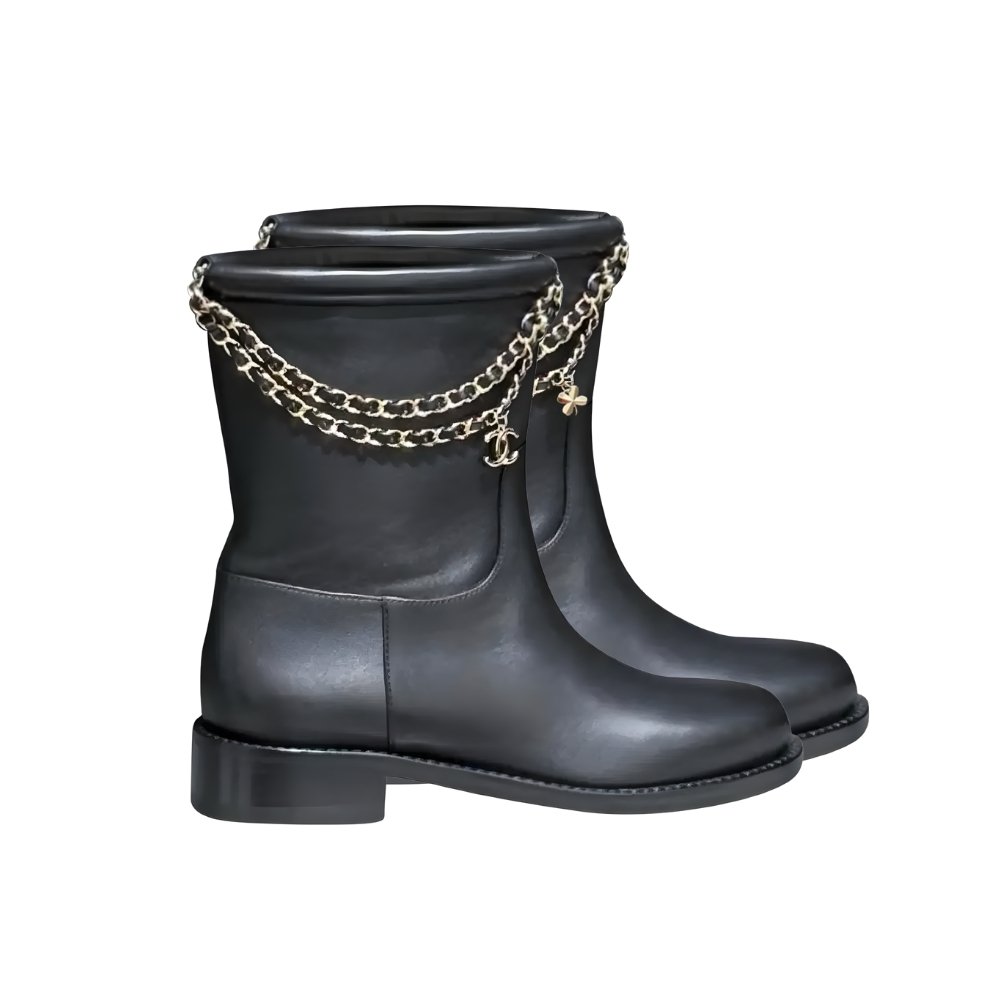 Ch**el Ankle Boots Black Leather