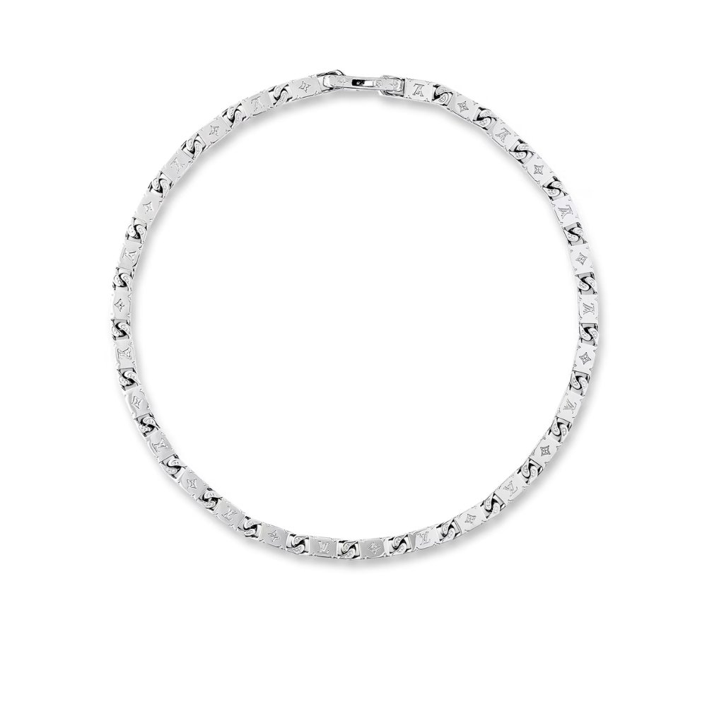 L0vis Vvtt0n Monogram Tied Up Necklace Silver M00919