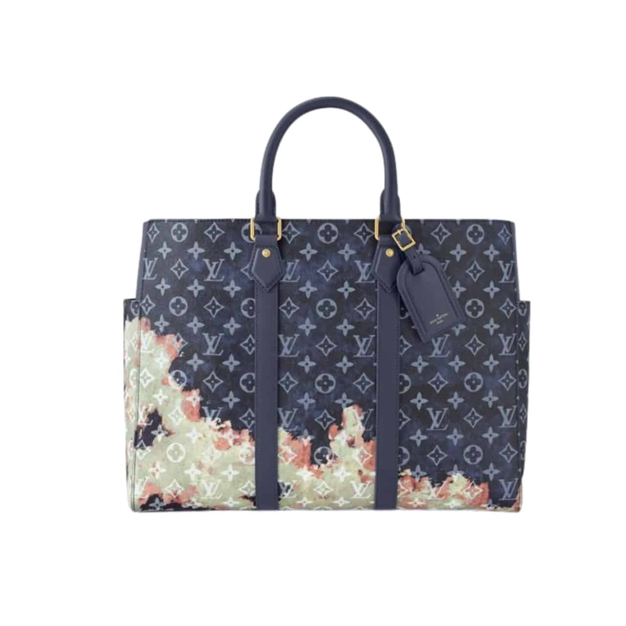 L0vis Vvtt0n Monogram Tote Sac Flat Dark Blue 44Cm
