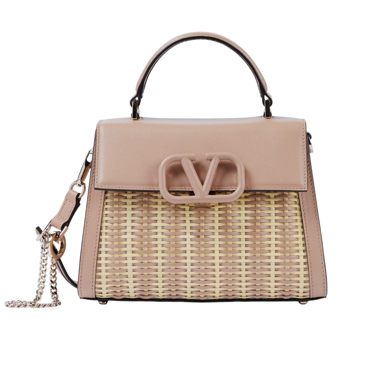 Va1e*ntin0 Garavani Small Vsling Wicker Handbag Pink 22Cm 4W2B0N19Uit