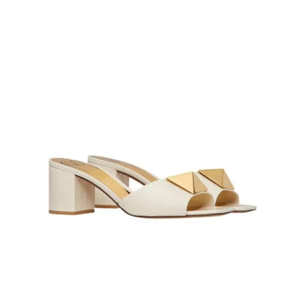 Va1e*ntin0 Garavani One Stud Heeled Sandals White Ws0El3Cyii16
