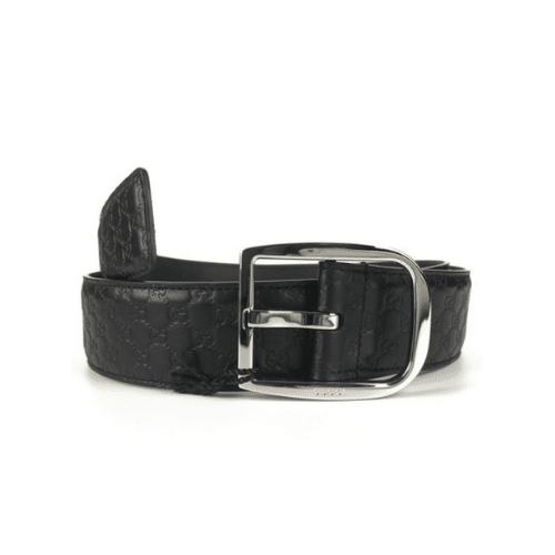 Gvc*1 Calfskin Monogram Black Belt Silver Metal 4Cm